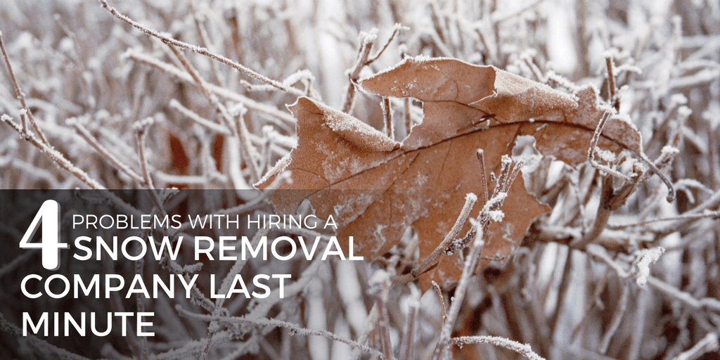 4 problems with hiring a snow removal company last minute